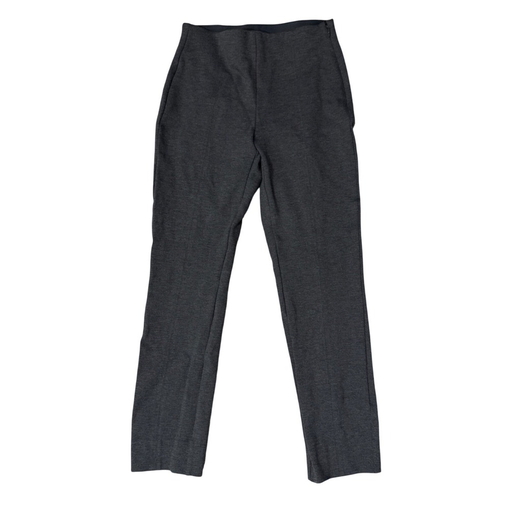 Quince Womens Ultra-Stretch Ponte Straight Leg Pants‎ Charcoal Gray S High Rise